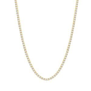 15 Carat Round Diamond 15K Gold Tennis Necklace
